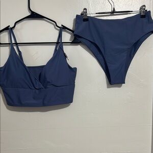 NWT Zaful Blue swimsuit Set (both are mediums)